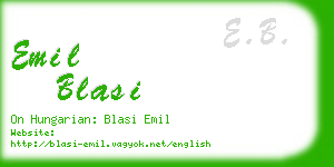 emil blasi business card